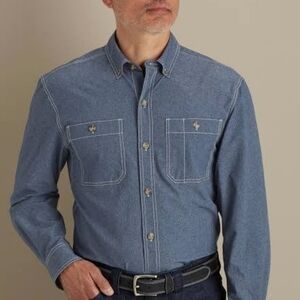 Alaskan Hardgear Duluth Trading Blue Bush Pilot Lightweight Button Down 2XL Tall